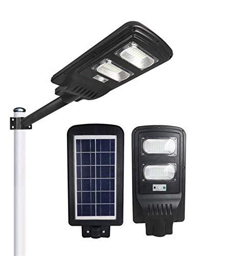 D'Mak Waterproof Solar Street Light with Integrated Solar Panel, LED Flood Light with Auto On/Off and Human Induction, IP65 Waterproof , Cool White , Metal