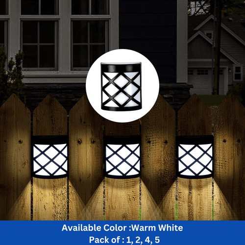 DMak Solar Fence Lights Waterproof Automatic Decorative Outdoor Solar Wall Lights for Deck, Patio, Stairs, Yard, Path and Driveway.