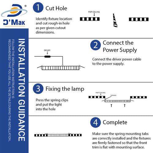 22 Watt Led Conceal Panel Light for POP/ Recessed Lighting 3in1 (White, Warm White, Natural White)