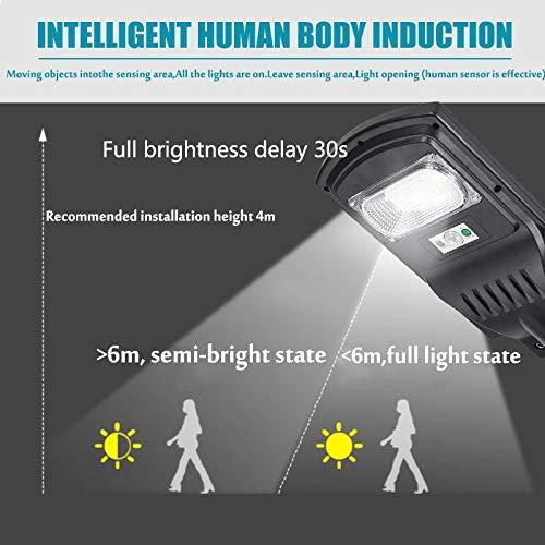 D'Mak Waterproof Solar Street Light with Integrated Solar Panel, LED Flood Light with Auto On/Off and Human Induction, IP65 Waterproof , Cool White , Metal