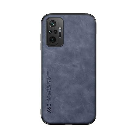 Raised Edges Blue Leather Case for Redmi Note 10 Pro Max