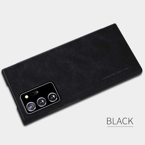 Puloka Black Leather Case for Samsung Note 20 Ultra