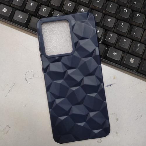 Dark Blue Square Diamond Silicone case for Motorola Edge 40