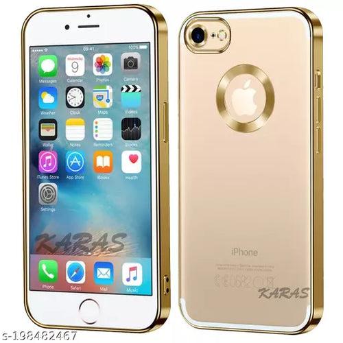 Gold 6D Chrome Logo Cut Transparent Case for Apple iphone 7