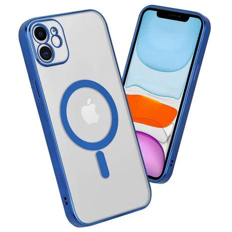 Blue 6D MagSafe Clear Transparent Silicone case for Apple iphone 11