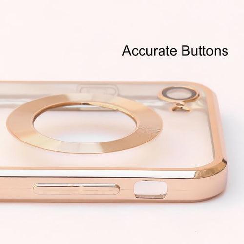 Gold 6D Chrome Logo Cut Transparent Case for Apple iphone 7