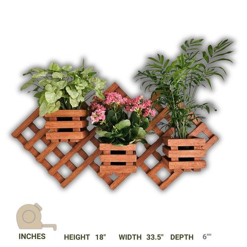 Wall Mounted Grid Planter - 3 Square