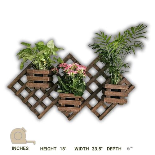 Wall Mounted Grid Planter - 3 Square