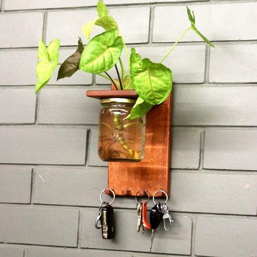 Wall Key Holder Jar Planter
