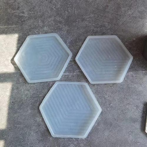 Patterned Hexagon Coaster Moulds - Set of 3