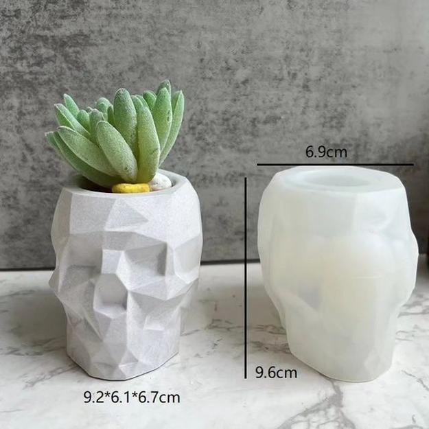 3D Geometric Mini Skull Head Mould for Beyond MIX, Resin, Concrete