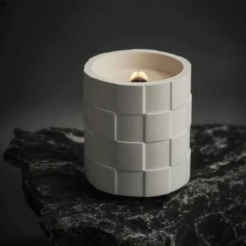 Checkered Candle Jar Mould for Beyond MIX, Resin, Concrete