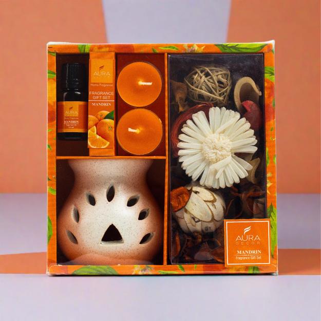 AuraDecor Gift Set New ( GS-16 ) ( Diffuser , Fragrance, Potpourri & 2 Tealights )