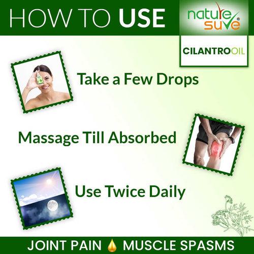 Nature Sure Cilantro Dhania Oil for Joint Pain and Muscle Spasms in Men & Women - 40ml