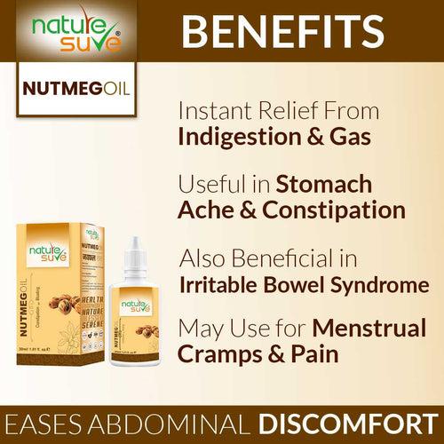 Nature Sure Nutmeg Jaiphal Oil for Bloating & Constipation in Men & Women - 30ml