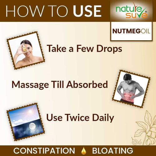 Nature Sure Nutmeg Jaiphal Oil for Bloating & Constipation in Men & Women - 30ml