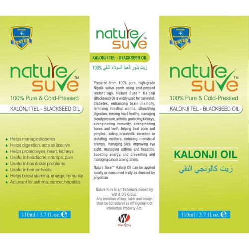 Nature Sure Cold-Pressed Kalonji Tail Black Seed Oil for Men and Women