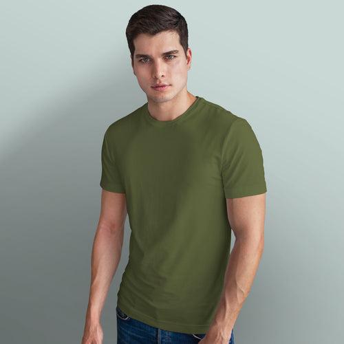 Olive Green Half Sleeve Men's Tshirt