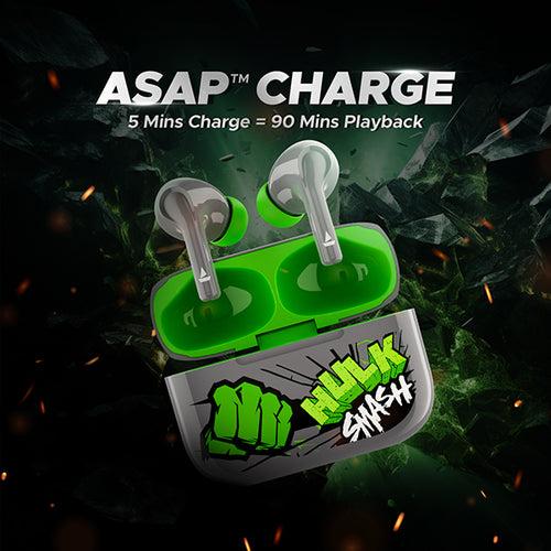 boAt Airdopes 161 Hulk Edition | Wireless Earbuds with 40 Hours Playback, ASAP™ Charge, boAt Immersive Sound, Bluetooth v5.1