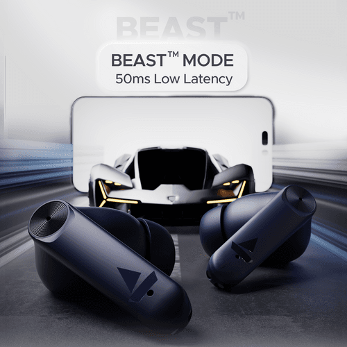 boAt Airdopes Kick | Wireless Earbuds with 75 Hours Long Playback, 13mm Drivers, BEAST™ Mode, Quad Mics With ENx™ Technology