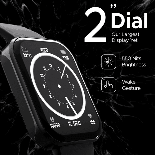 boAt Wave Cosmos Max | Smartwatch with 2" (5.08cm) Big HD Display, BT Calling, Custom Ringtones, 100+ Watch Faces, Vibrations & DND Mode