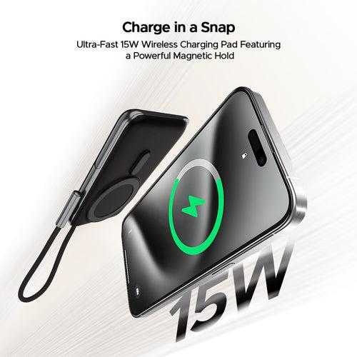 EnergyShroom PB330  Magnacharge | 10000mAh magnetic wireless power bank with 15 W wireless charging, LED battery display, 12 Layer Smart IC Protection