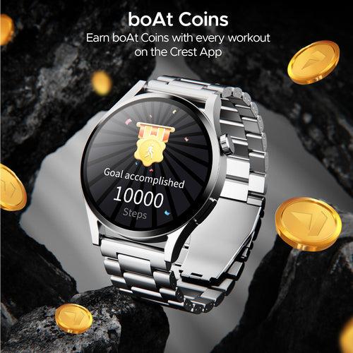 boAt Lunar Embrace | Smartwatch with 1.51" (3.83 cms) round AMOLED Display, Functional Crown, 100+ Sports Modes, IP68 rating