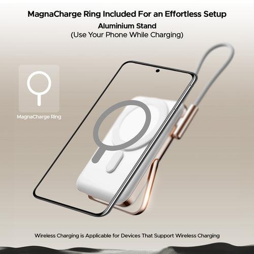 EnergyShroom PB330  Magnacharge | 10000mAh magnetic wireless power bank with 15 W wireless charging, LED battery display, 12 Layer Smart IC Protection