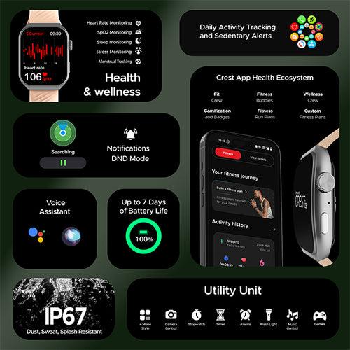 boAt Ultima Vogue | Smartwatch with 1.96" (4.97cm) AMOLED Display, BT Calling, 100+ Watch Faces, 100+ Active Modes