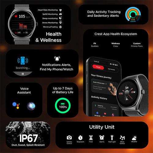 boAt Lunar Comet | HD Display 1.39" (3.53 cm) Smartwatch with Bluetooth Calling, Functional Crown, 100+ Sports Modes