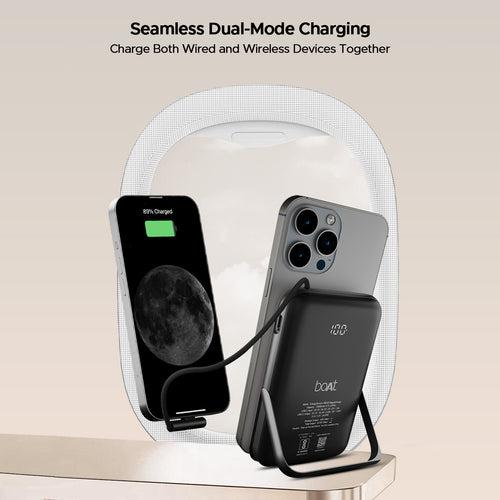 EnergyShroom PB330  Magnacharge | 10000mAh magnetic wireless power bank with 15 W wireless charging, LED battery display, 12 Layer Smart IC Protection