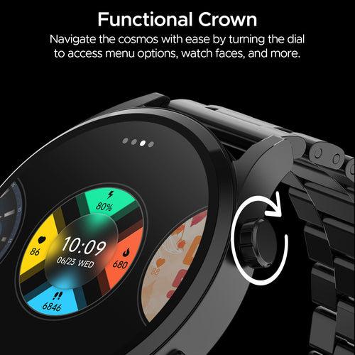 boAt Lunar Embrace | Smartwatch with 1.51" (3.83 cms) round AMOLED Display, Functional Crown, 100+ Sports Modes, IP68 rating