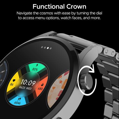 boAt Lunar Embrace | Smartwatch with 1.51" (3.83 cms) round AMOLED Display, Functional Crown, 100+ Sports Modes, IP68 rating