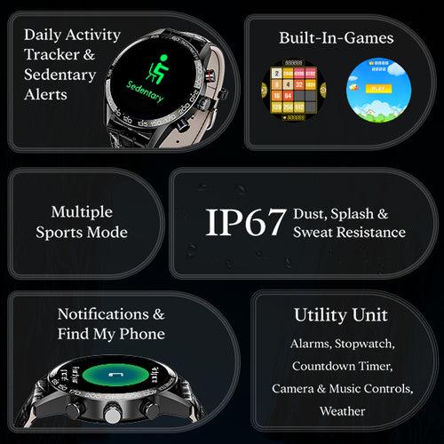 boAt Enigma Z40 | Luxury Smartwatch with 1.32" Round TFT Display, IP67 Splash & Sweat Resistance, SpO2 & Sleep Monitoring