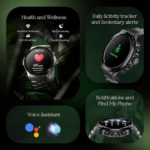 boAt Enigma X400 | Smartwatch with 1.45" Round AMOLED Display, 100+ Sports Modes, HR, SpO2, & Stress Monitoring