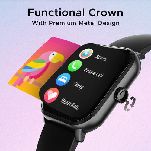 boAt Wave Spin Voice | Smartwatch with 1.85" HD Display, 100+ Sports Modes, Functional Crown, Built-in-games