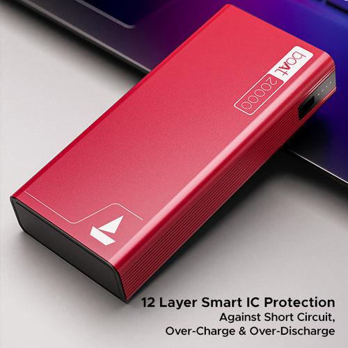 boAt Energyshroom PB400 | Powerbank with 20000mAh battery capacity with Smart IC protection