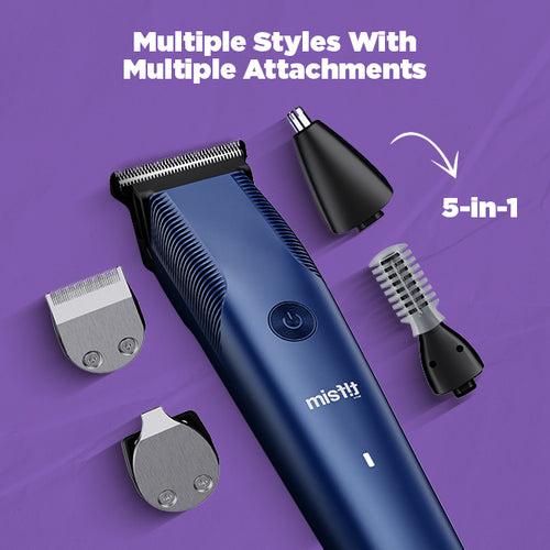 Misfit Groom 100 5 in 1 | Grooming Kit with 120 Minutes Runtime, Multiple Attachments, Multiple Range Settings