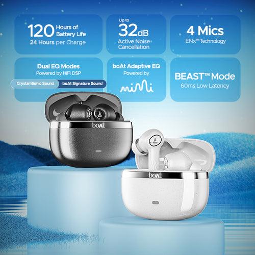 boAt Nirvana Ion ANC | Wireless Earbuds with Active Noise Cancellation, ENx™ Technology, 120 Hours Playback, BEAST™ Mode