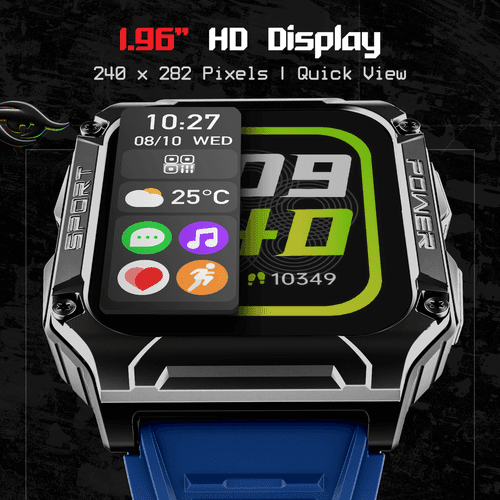 boAt Wave Armour 2 | Smartwatch with Bluetooth Calling, 1.96" (4.97cm) HD Display, 100+ Sports Mode, Up to 25 Days Battery