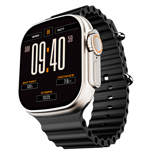 boAt Wave Genesis | Smartwatch with 1.96" (4.97cm) Big HD Display, BT Calling, Luxurious Metal Body, Functional Crown