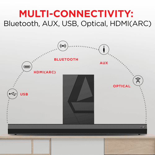 boAt Aavante Bar Thump | 200W RMS boAt Signature Sound, 2.1 Channel Soundbar with Wired Subwoofer, Entertainment EQ Modes, Bluetooth v5.3, USB, AUX, HDMI (ARC)