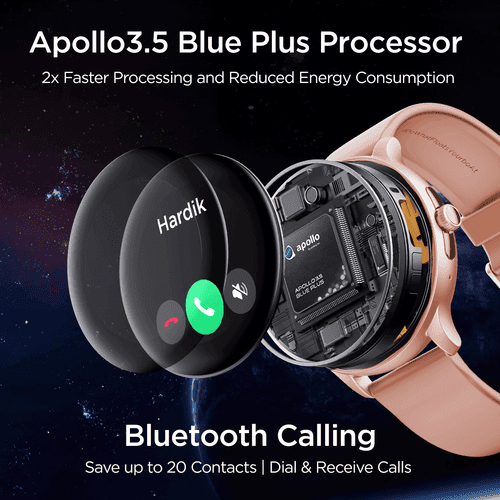 boAt Lunar Call Pro | Round Dial Smart Watch with 1.39" (3.53 cms) Big AMOLED Display, SensAi, Watch Face Studio, Bluetooth Calling, 700+ Active Modes, Apollo3.5 Blue Plus Processor