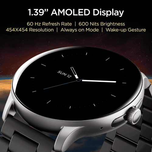 boAt Lunar Call Pro | Round Dial Smart Watch with 1.39" (3.53 cms) Big AMOLED Display, SensAi, Watch Face Studio, Bluetooth Calling, 700+ Active Modes, Apollo3.5 Blue Plus Processor