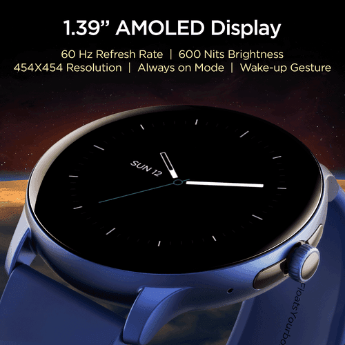boAt Lunar Call Pro | Round Dial Smart Watch with 1.39" (3.53 cms) Big AMOLED Display, SensAi, Watch Face Studio, Bluetooth Calling, 700+ Active Modes, Apollo3.5 Blue Plus Processor