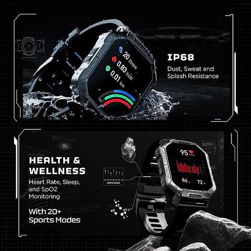 boAt Wave Force | Rugged Display Smartwatch with BT Calling, 1.83" (4.64 cm) HD display, 100+ Watch Faces, Save up to 10 Contacts