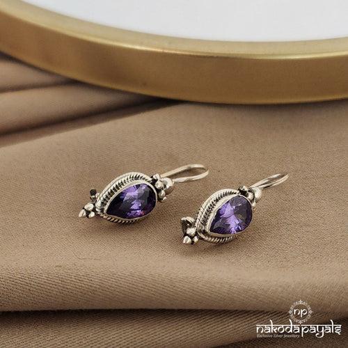 Simple Drop Amethyst Hangings (H1853)