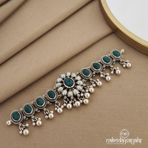 Turquoise Floral Choker (N9164)