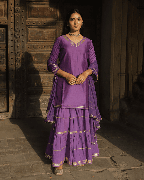 PURPLE SHARARA SET WITH GOTTA WORK