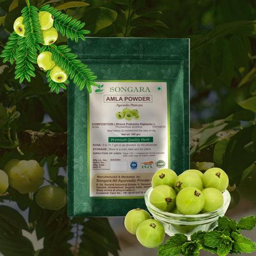 Songara Amla Powder - (Phyllanthus emblica) Best for Hair, Vitamin C Supplement, Natural Detoxifier